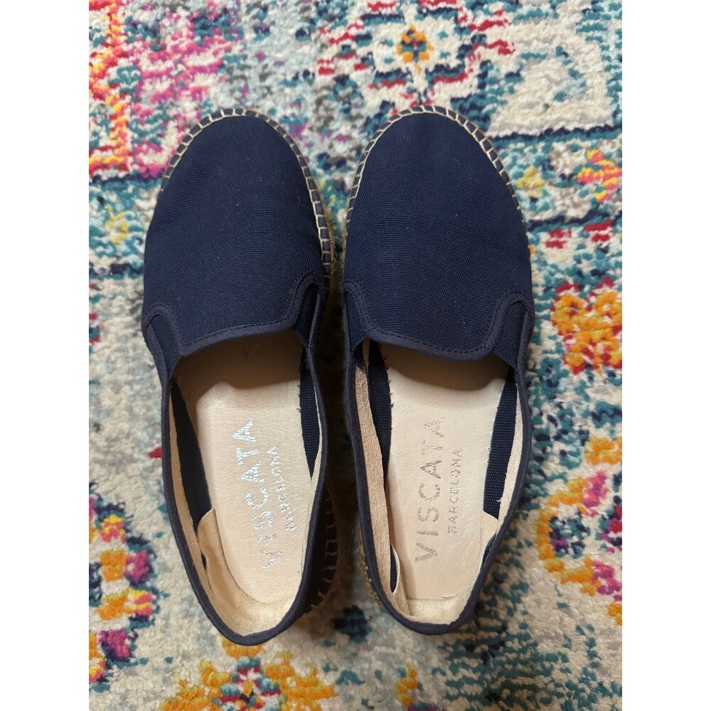 VISCATA Barcelona Chunky Sole Blue Canvas Espadrille Flats Size EU 36 US 5.5